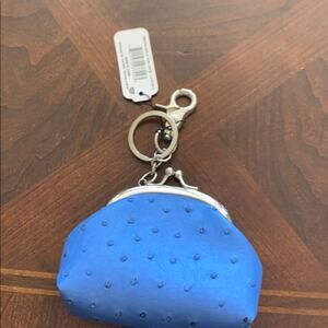 NEW Metropolitan Faux Ostrich blue Change Purse